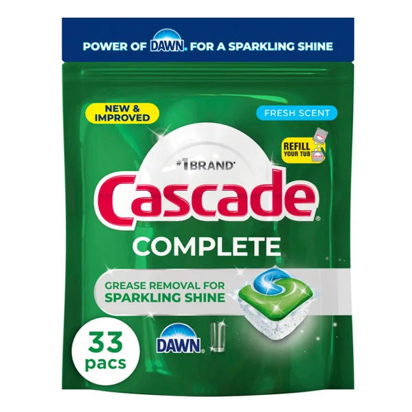 Cascade Fresh Scent Complete Pods Dishwasher Detergents - 33ct
