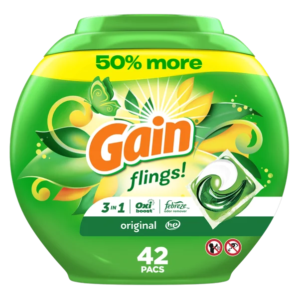 Gain flings Laundry Detergent Soap Pacs Original Scent 42ct