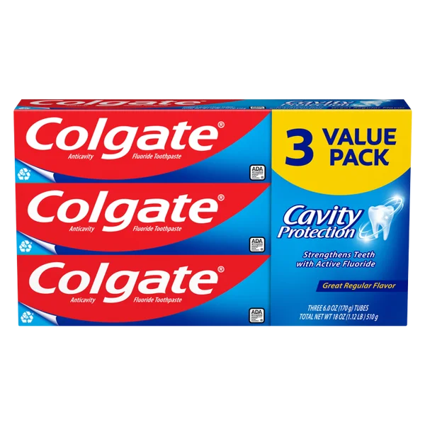 Colgate Cavity Protection Regular Flavor Toothpaste 6oz 3ct