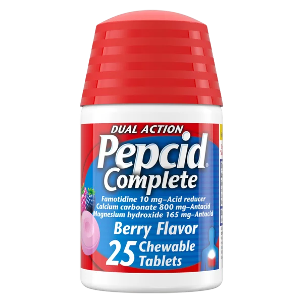 Pepcid Complete Acid Reducer + Antacid Chewable Tablets Berry 25ct