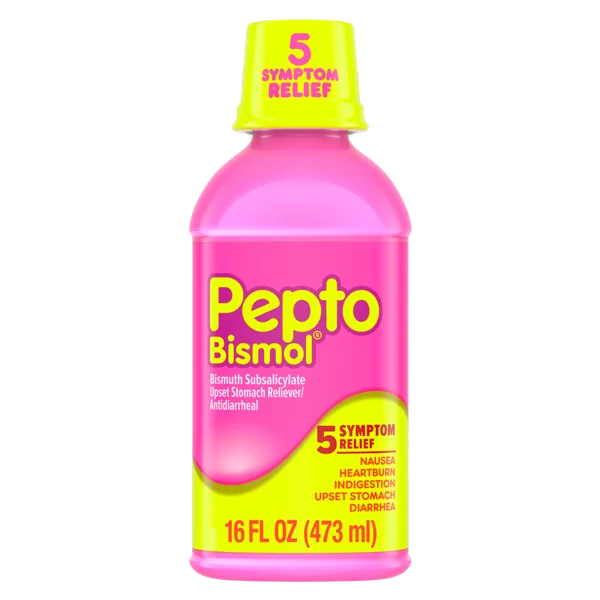Pepto Bismol 5 Symptoms Digestive Relief Original Liquid 16 oz