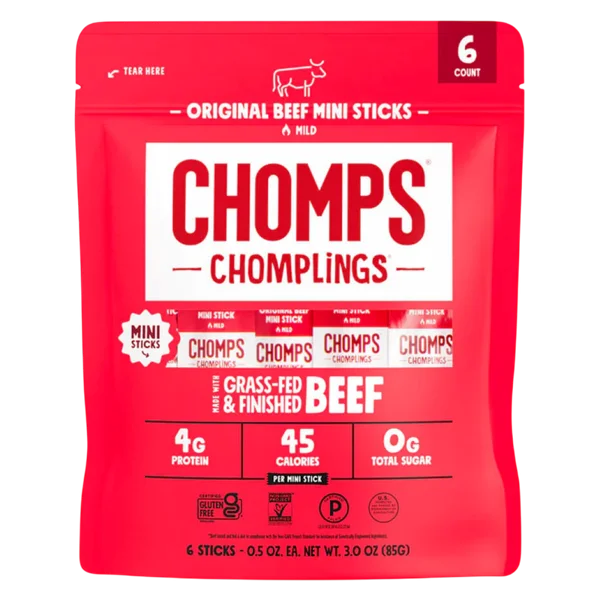 CHOMPS Mini Original Beef Chomplings, 0.5oz 6ct