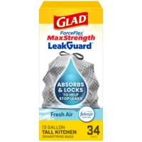 Glad ForceFlex MaxStrength LeakGuard Fresh Air Scent Tall Kitchen Bags