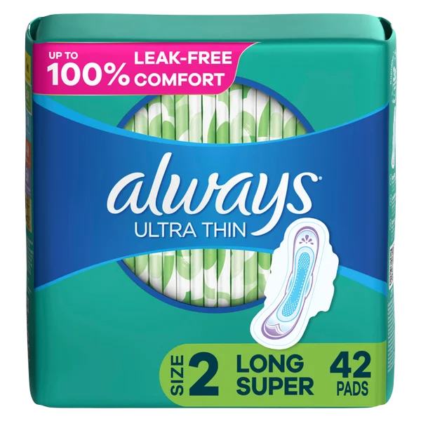 Always Ultra Thin Daytime Pads with Wings Size 2 Long Super 42ct