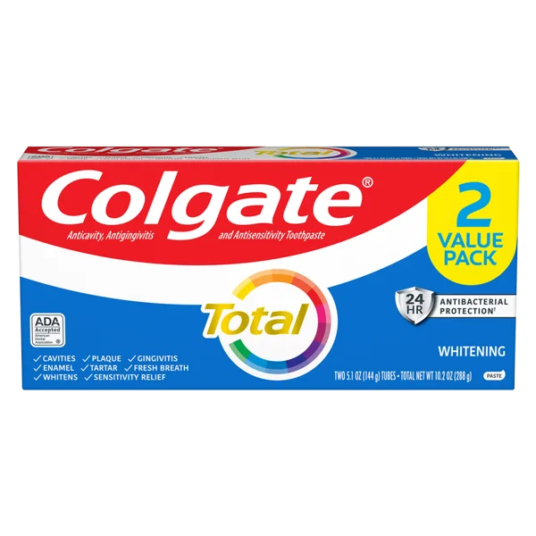 Colgate Total Whitening Mint Toothpaste 5.1oz 2ct