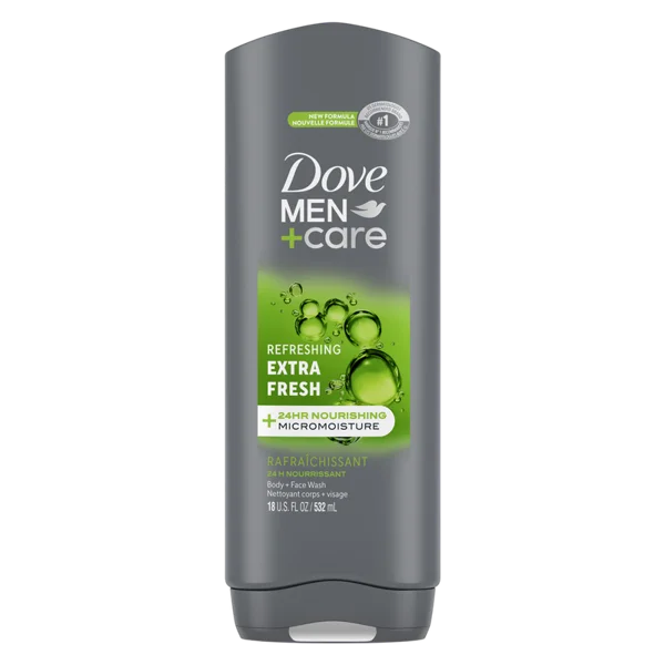 Dove Men+Care Body & Face Wash, Extra Fresh Refreshing, Sulfate Free, 18oz