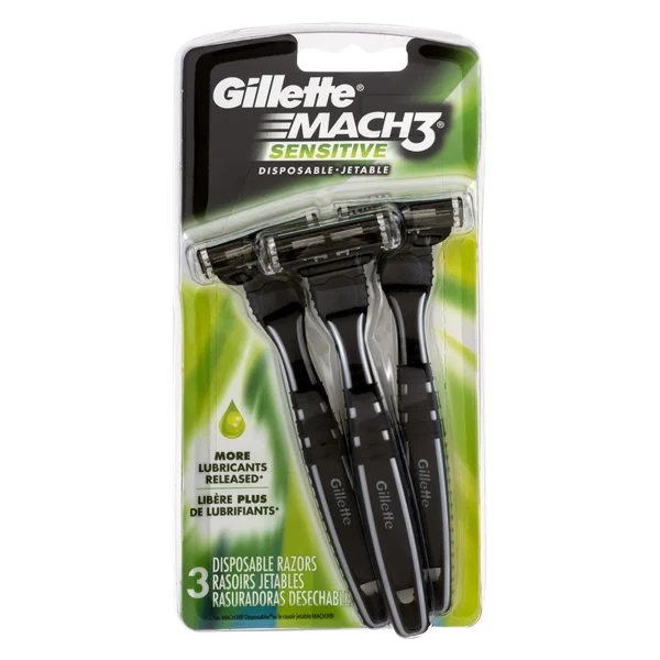 Gillette Mach3 Men's Disposable Razors Sensitive 3ct