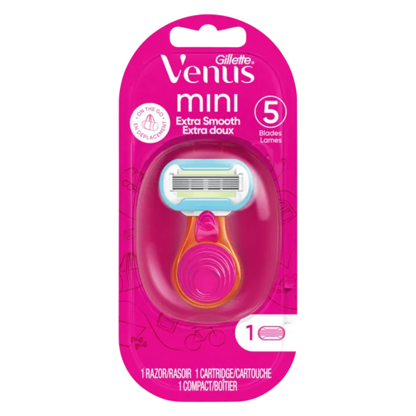 Venus Extra Smooth On The Go Women's Razor Handle with 1 Blade Refill & Travel Case