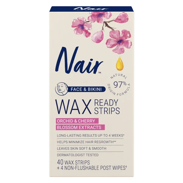 Nair Wax Ready-Strips, Face, 40ct