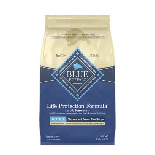 Blue Buffalo Adult Chicken and Brown Rice Dry Dog Food 5lb