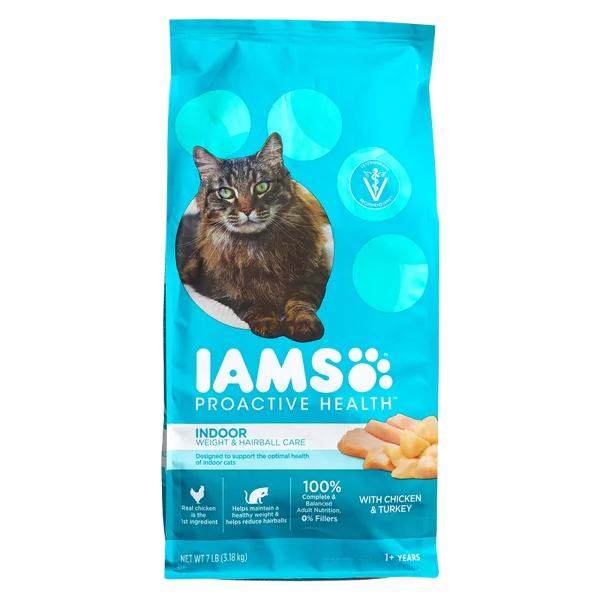 Iams Proactive Health Weight & Hairball Care Chicken & Turkey Dry Cat Food 7lb