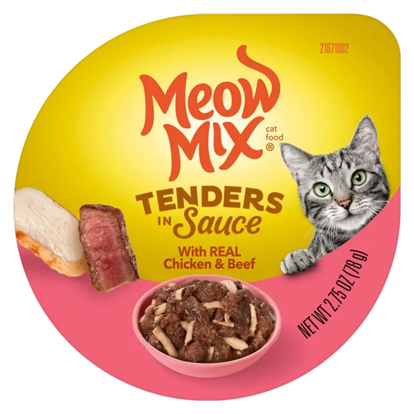 Meow Mix Tenders in Sauce Chicken & Beef 2.75oz