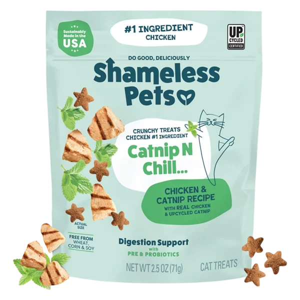 Shameless Pets Catnip N Chill Crunchy Cat Treats 2.5oz