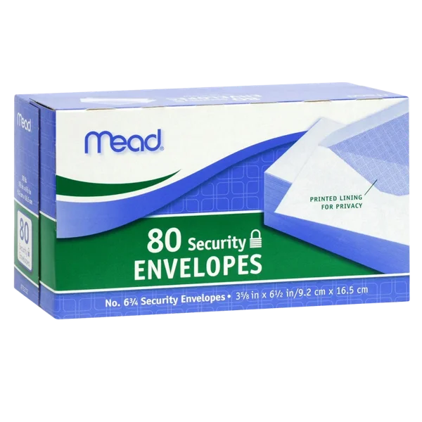 Mead Security Envelopes 80ct