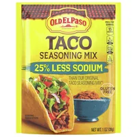 Old El Paso Gluten Free 25% Less Sodium Taco Seasoning Mix Packet
