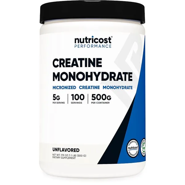 Nutricost Micronized Creatine Monohydrate Powder, Unflavored, 500g