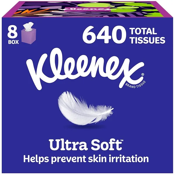 Kleenex Ultra Soft Facial Tissues, 8 Cube Boxes, 80ct Each