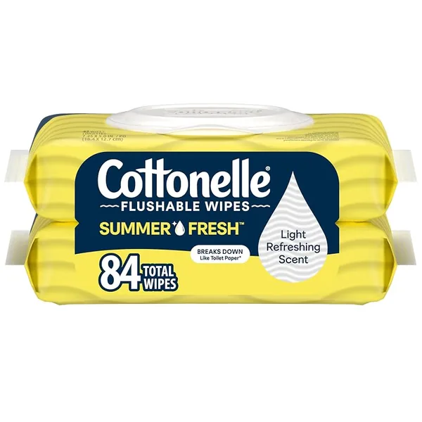 Cottonelle Summer Fresh Flushable Wipes, 42ct Flip-Top Packs, 16-Pack