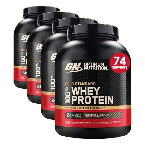 Optimum Nutrition Gold Standard Whey Protein Double Rich Chocolate 5lb, 4-Pack