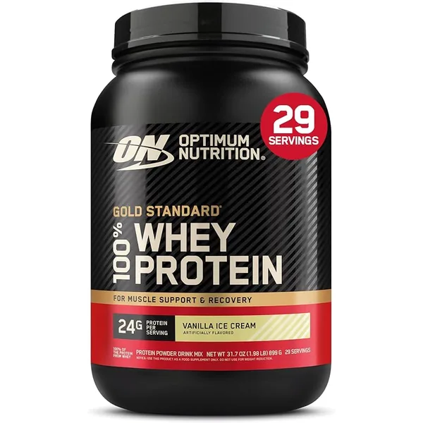 Optimum Nutrition Gold Standard Whey Protein Vanilla Ice Cream 2lb, 6-Pack