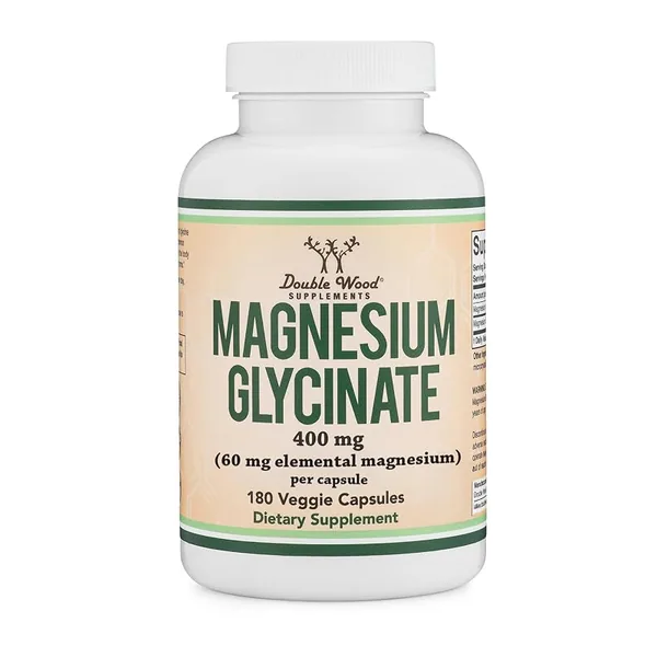 Double Wood Magnesium Glycinate 400mg Capsules 180ct