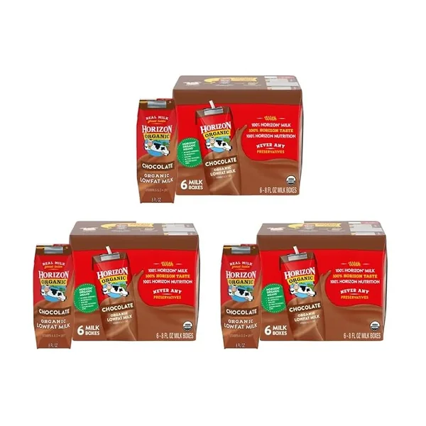 Horizon Organic 1% Lowfat Chocolate Milk Boxes 8 fl oz, 6ct, 3-Pack