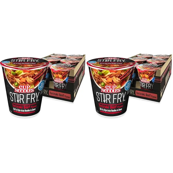 Nissin Cup Noodles Stir Fry Teriyaki Beef 3oz, 12-Pack