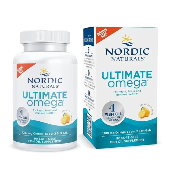 Nordic Naturals Ultimate Omega 1280mg Fish Oil, Lemon, 90ct