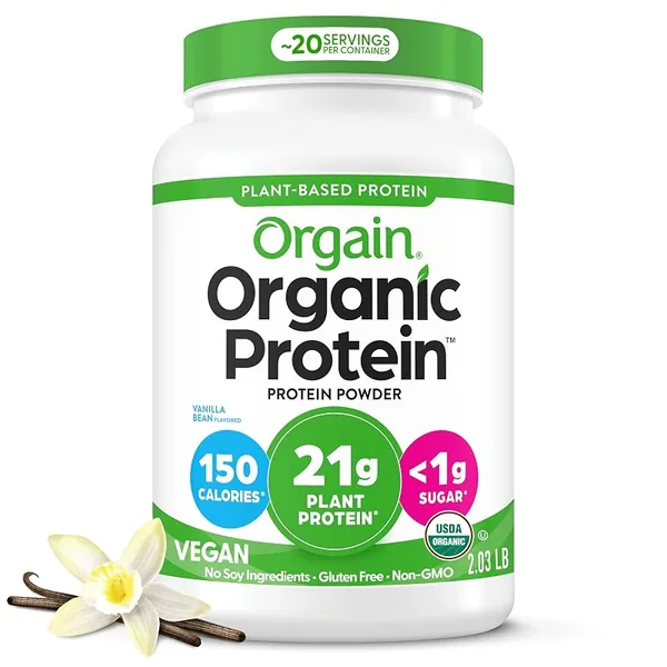 Orgain Organic Vegan Protein Powder, Vanilla Bean, 2.03lb