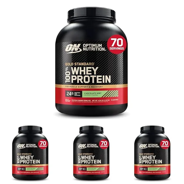 Optimum Nutrition Gold Standard Whey Protein Chocolate Mint 5lb, 4-Pack