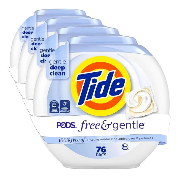 Tide PODS Free & Gentle Laundry Detergent Pacs 76ct, 4-Pack