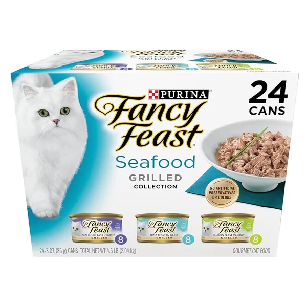 Purina Fancy Feast Grilled Seafood Wet Cat Food 3oz Cans, 24-Pack