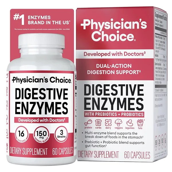 Physician's CHOICE Digestive Enzymes with Prebiotics & Probiotics 60ct