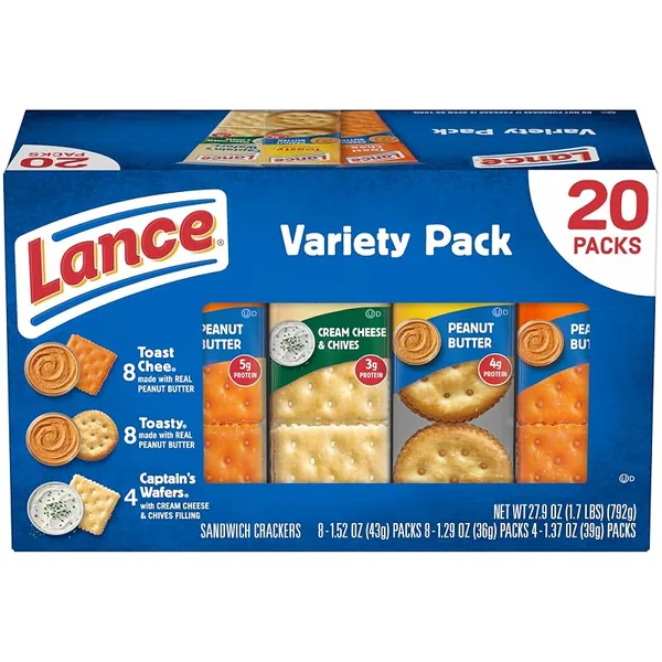 Lance Sandwich Crackers Variety Pack 20ct