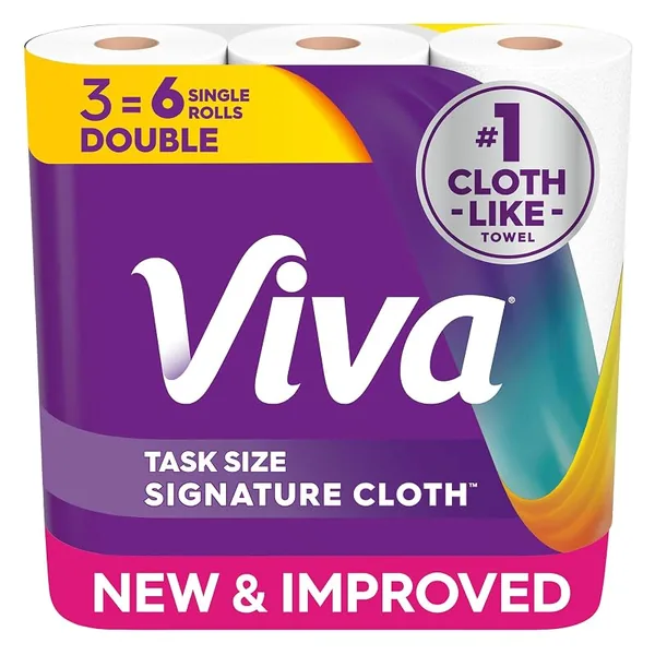 Viva Signature Cloth Paper Towels, 3 Double Rolls