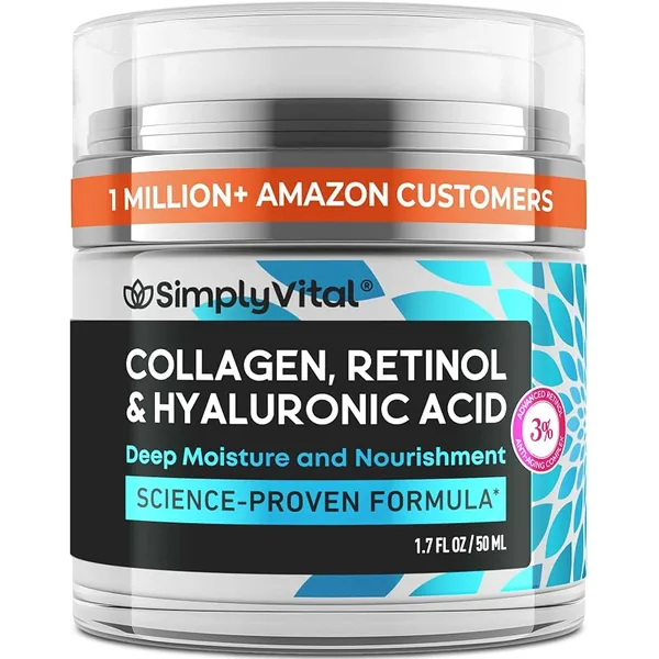 SimplyVital Retinol Collagen Hyaluronic Acid Face Moisturizer 1.7oz