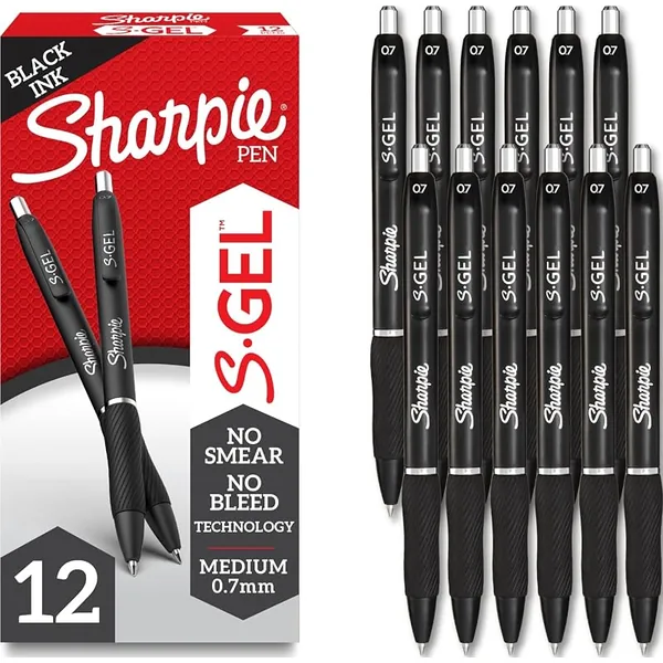 Sharpie S-Gel Gel Pens Medium Point 0.7mm Black 12ct