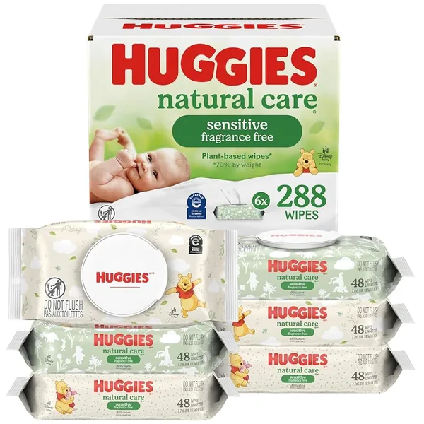 Huggies Natural Care Sensitive Baby Wipes Unscented 48ct, 6-Pack