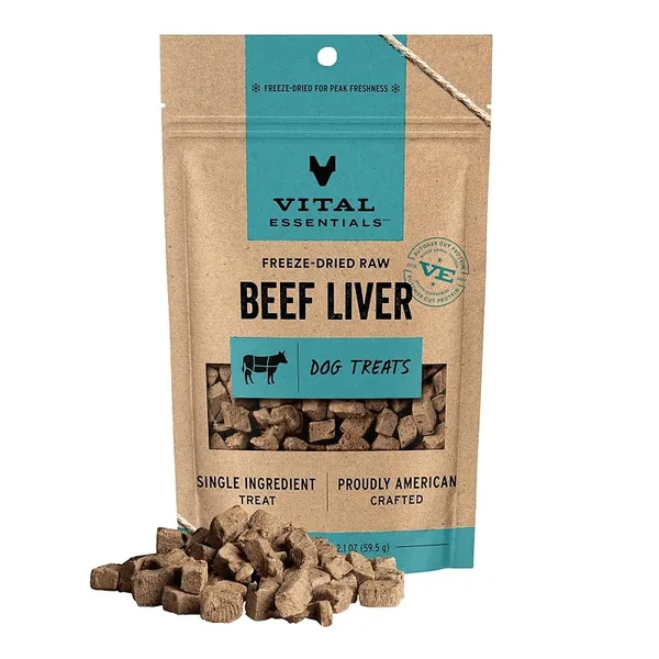 Vital Essentials Freeze-Dried Dog Treats Beef Liver 2.1oz