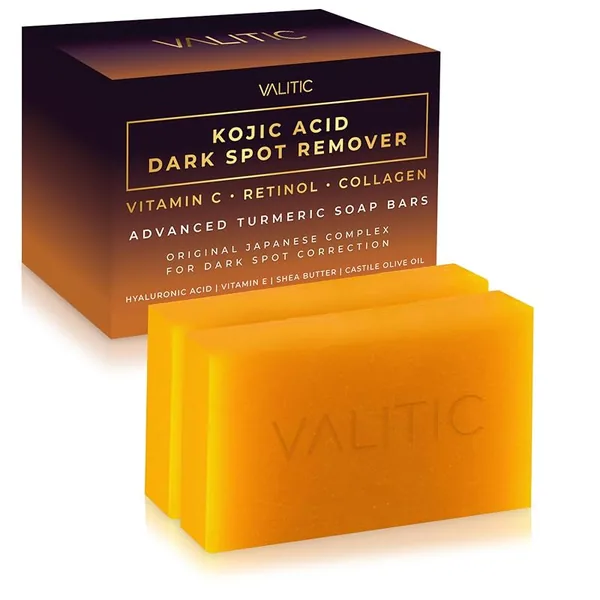 Valitic Kojic Acid Turmeric Soap Bars 3.5oz, 2-Pack