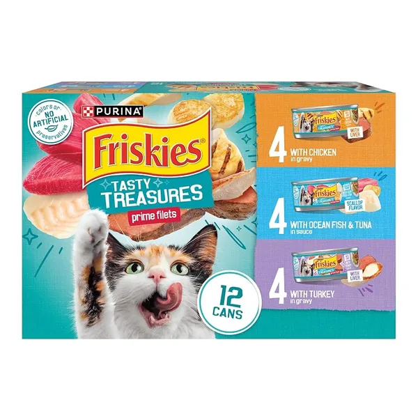 Purina Friskies Tasty Treasures Prime Filets Variety 5.5oz, 12-Pack