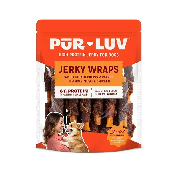 Pur Luv Chicken Wrapped Sweet Potato Dog Treats 16oz