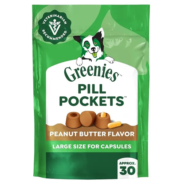 Greenies Pill Pockets Large Dog Treats Peanut Butter 30ct