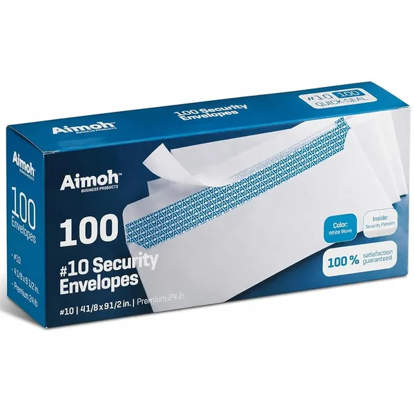 Aimoh #10 Security Envelopes Self-Seal 100ct