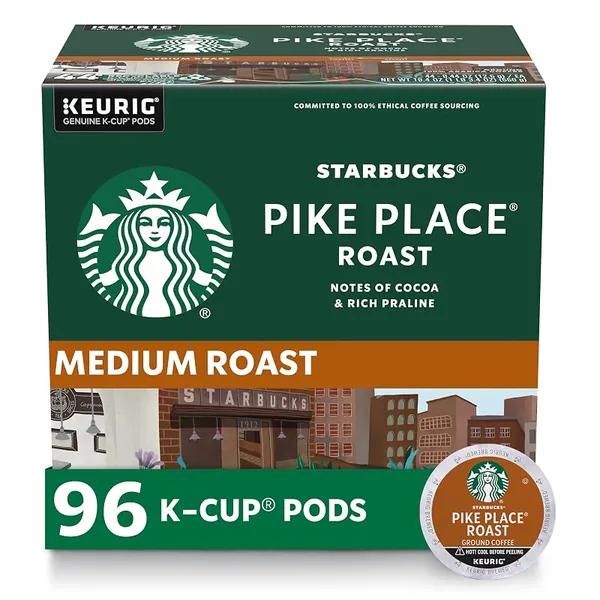 Starbucks Pike Place Roast K-Cup Pods 24ct, 4-Pack