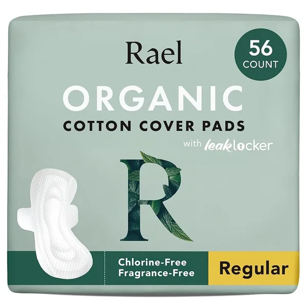 Rael Organic Cotton Cover Pads Regular 56ct