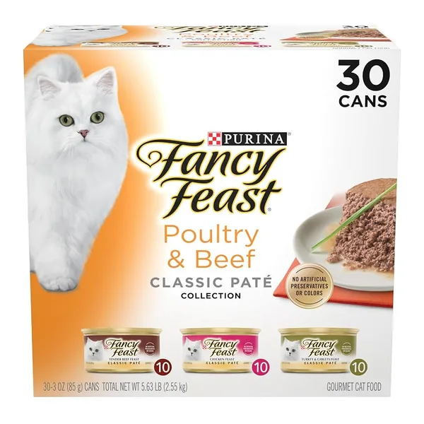 Purina Fancy Feast Classic Pate Wet Cat Food 3oz, 30-Pack
