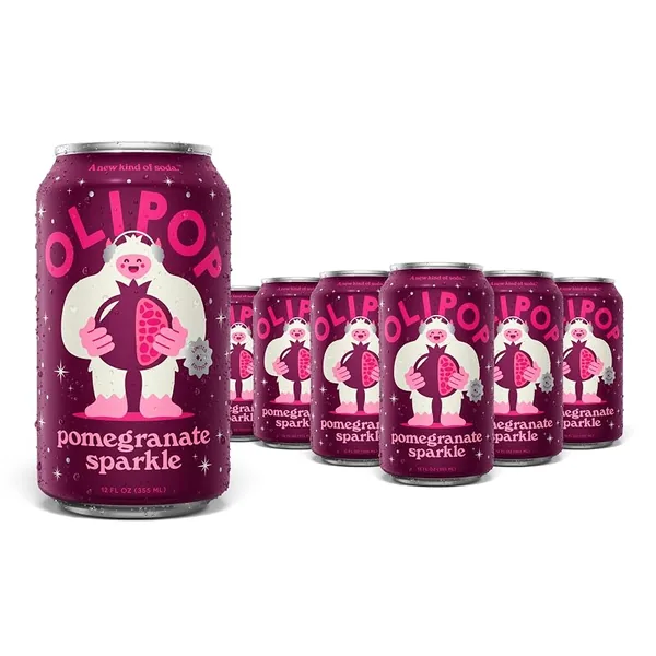 OLIPOP Prebiotic Soda Pomegranate Sparkle 12 fl oz, 12-Pack