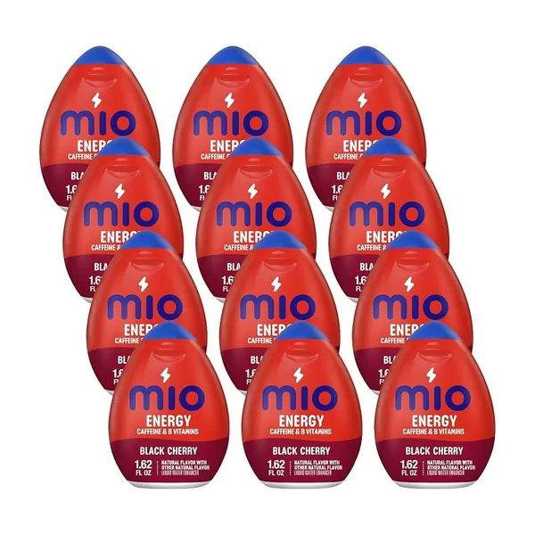 MiO Energy Black Cherry Liquid Water Enhancer 1.62 fl oz, 12-Pack