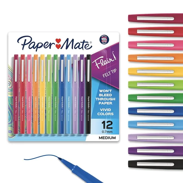 Paper Mate Flair Felt Tip Pens Medium 0.7mm 12ct
